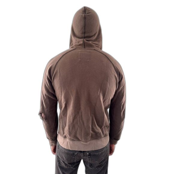 Y2k Old Navy Men's Brown Hooded Long Sleeve Jacket size Medium - Picture 4 of 8